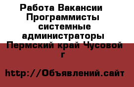 Работа Вакансии - Программисты, системные администраторы. Пермский край,Чусовой г.